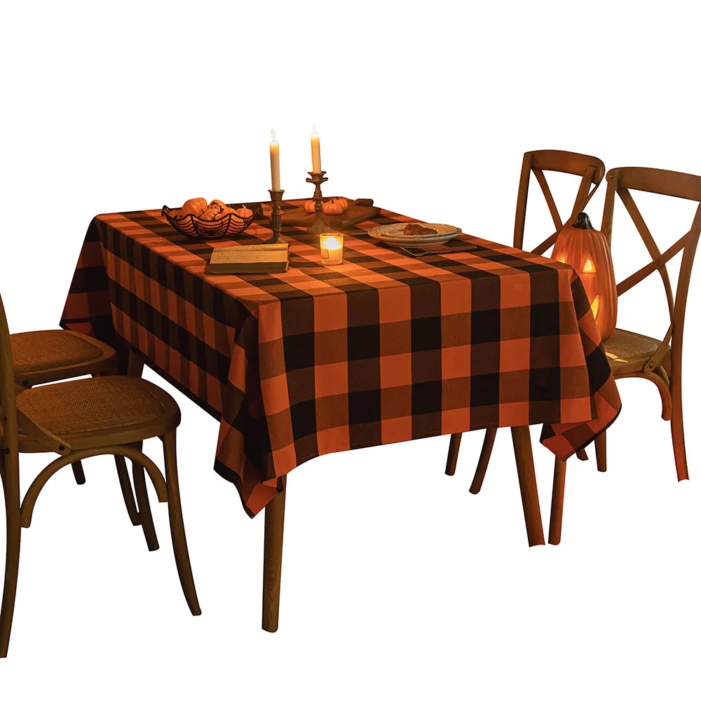 wholesale Halloween Elements decor simple checkered design tablecloth for party