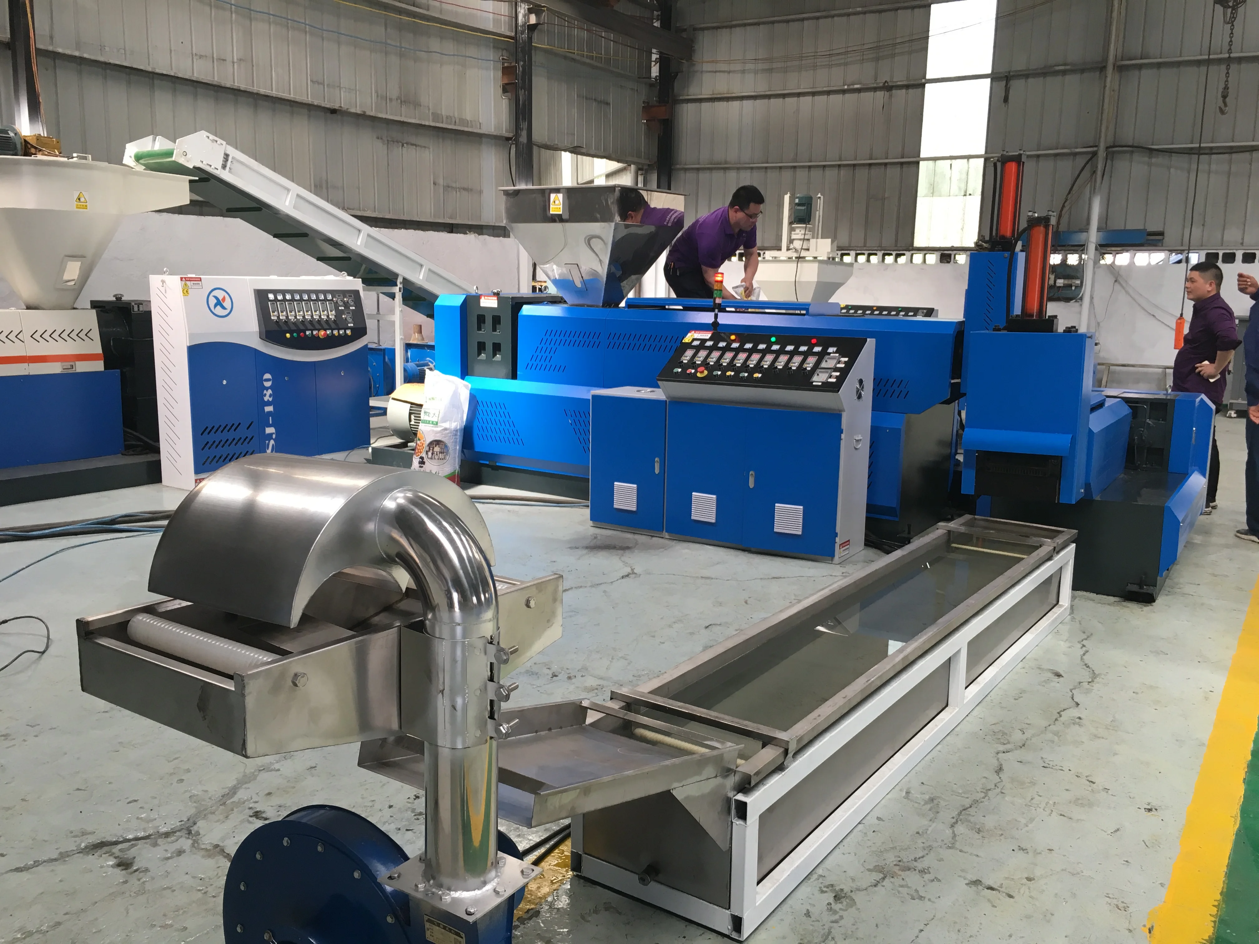 Double Stage PP/PE Granule Plastic Recycling Machinery