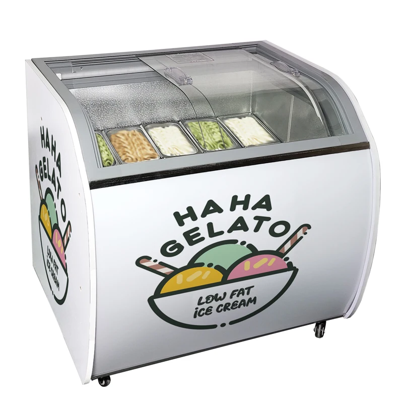 LVKE Good price ice cream display freezer glass door 2024 hot sale product