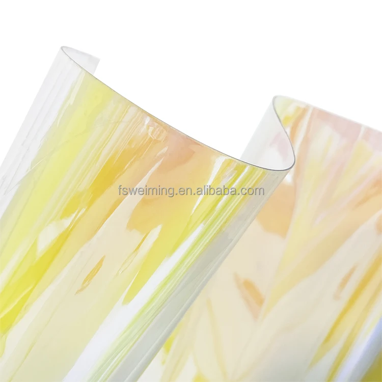 Transparent PVC Dichroic Iridescent Film Roll For Cosmetic Bags