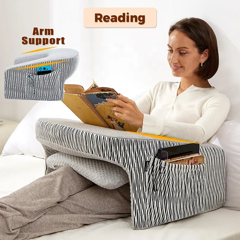 Manufacture Memory Foam Wedge Laptop Lap Desk Armrest Arm Rest Gaming Cojin de Lectura Lesekissen Reading Pillow for Bed Lap