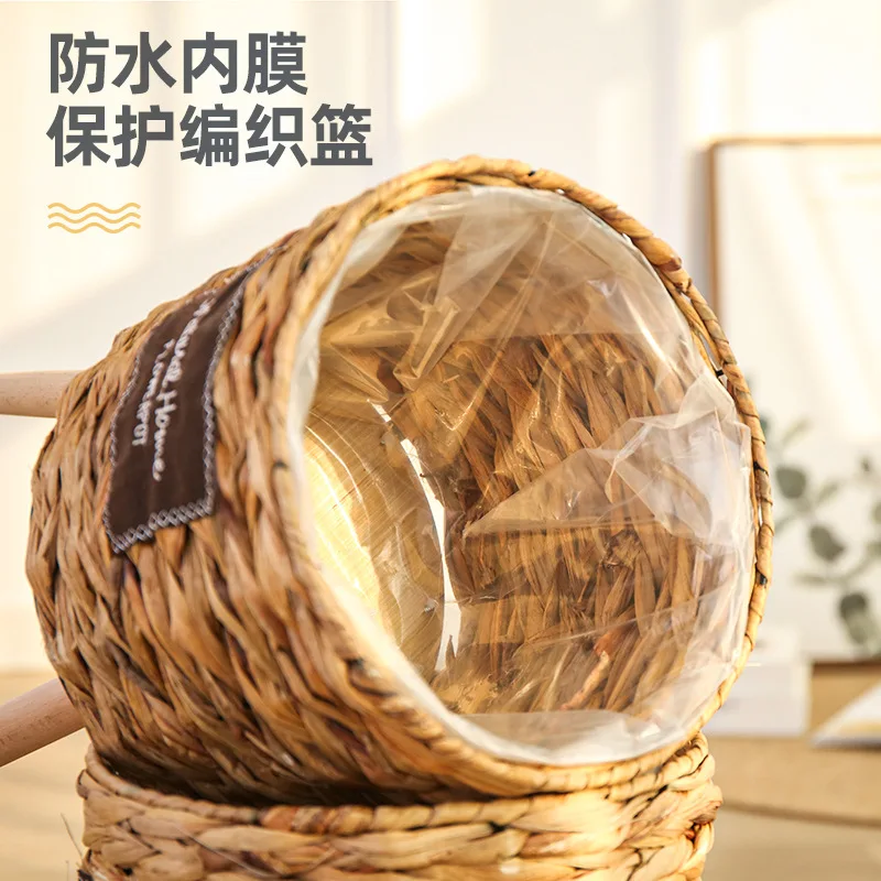 Hot Flower Pot Woven Rattan Nordic Luxury Cheap Indoor Decor Modern Big Large Wood Stand Plant Garden Planters Flower Pots For Plant