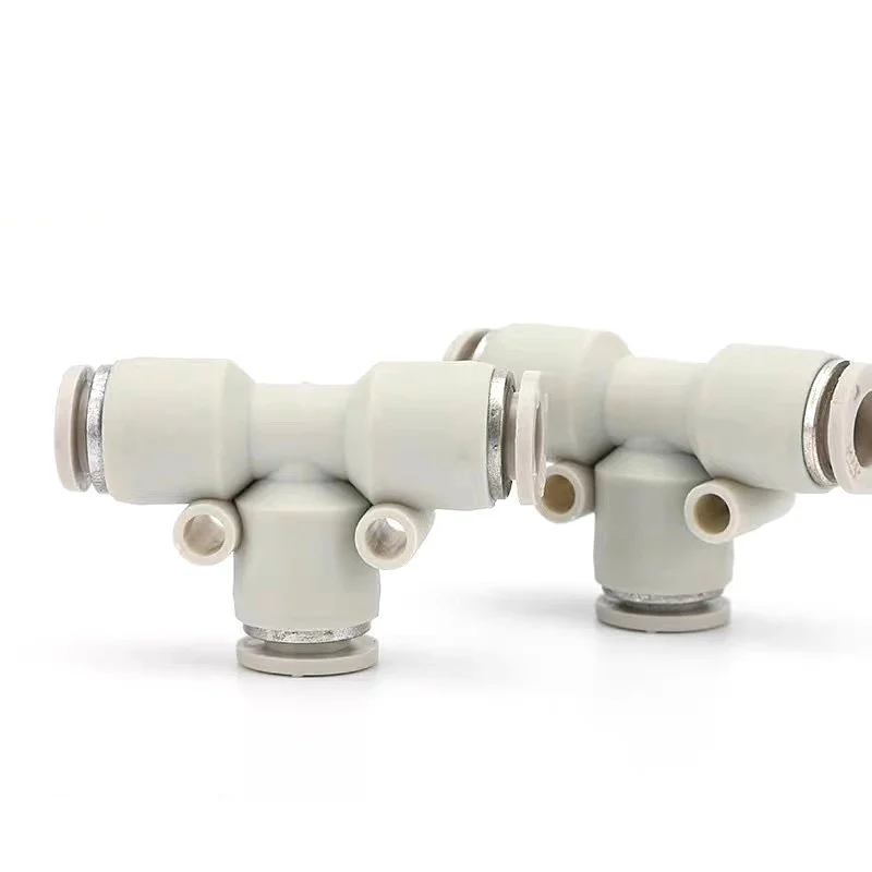 Off-The-Shelf Quick Action Plastic Gas Pipe Joint T-Type Pneumatic Joint Tee Reducer Reducer
