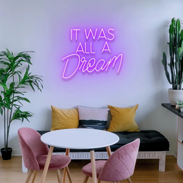 Koncept Drop Shipping 20 Inch IT WAS ALL A Dream business sign Custom Neon Advertising LED Neon Sign