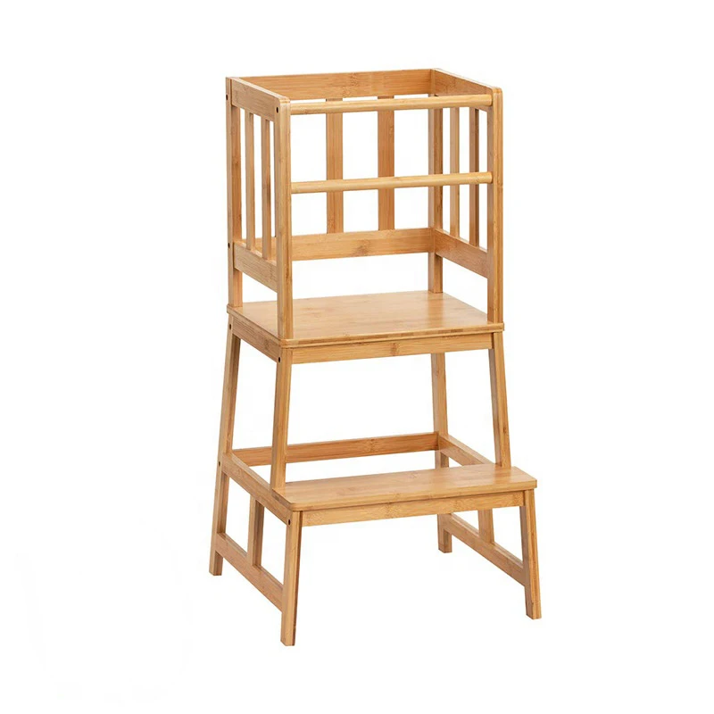multifunction Natural bamboo children footstool with Fashion Creative Toddler Step Stool and Learning Toddler Tower