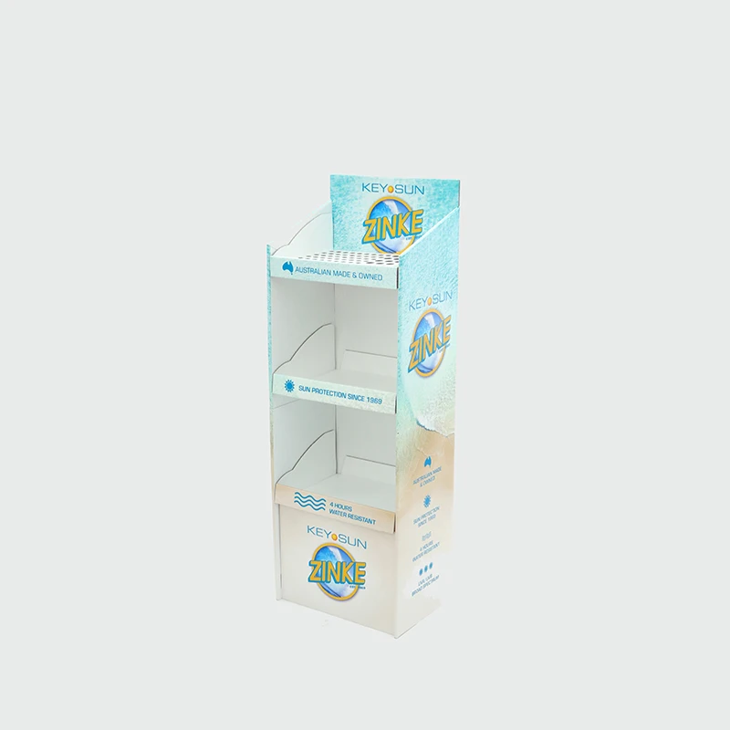 Custom Floor Cardboard Display Stand, Nail Polish Display Stand, Cosmetic Stores Display Shelf