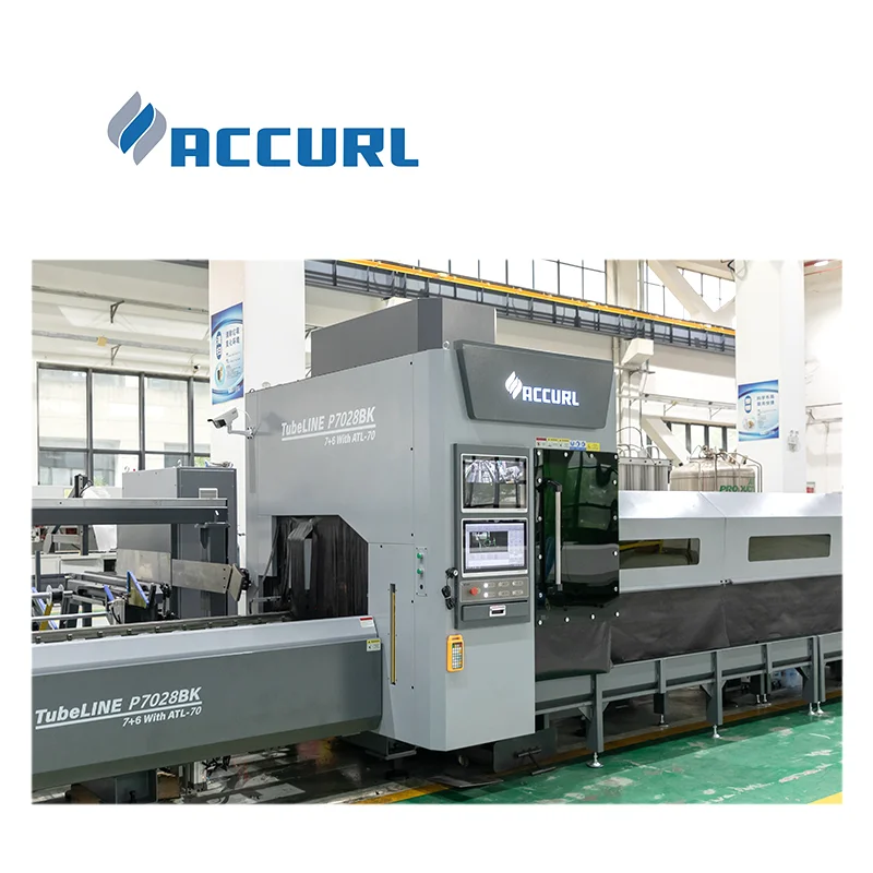 ACCURL Fiber laser tube cutting machine 10-360mm diameter chuck metal pipe cutter machine with 3kw fiber laser source model