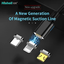 Wholesale On stock 3 in 1 magnetic charging cable micro usb lighting phone