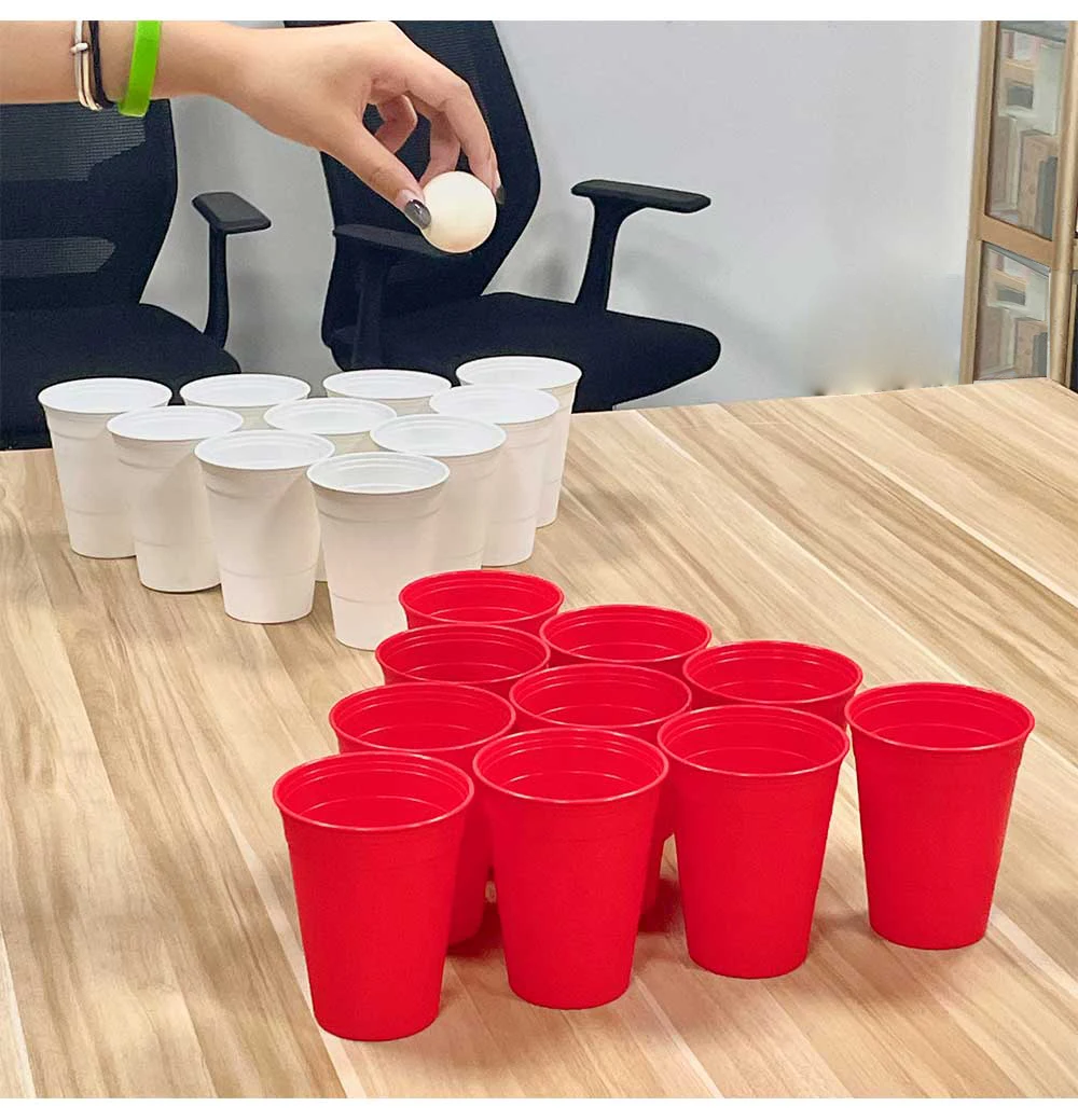 Promotional 16 oz Custom logo and color Stadium Cups Plastic Personalized wedding party event Beer pong cup