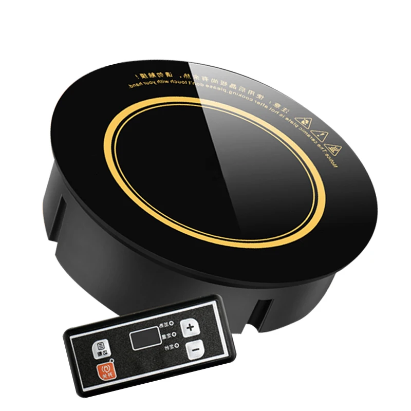 Промышленное использование сковороды для жареной пищи с высокой магнитной энергией ручка управления черным хрустальным стеклом высокая мощность индукционная