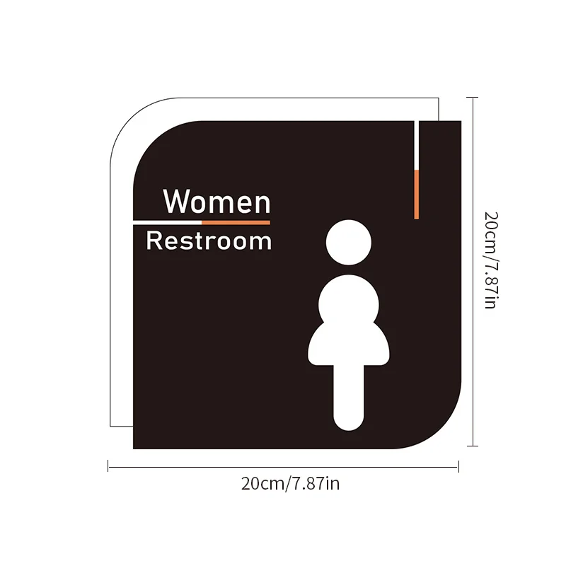 Restroom Sign Acrylic Material Doorplate China factory Hot sale For Hotel For Bathroom For Door Men and Woman Restroom Sign