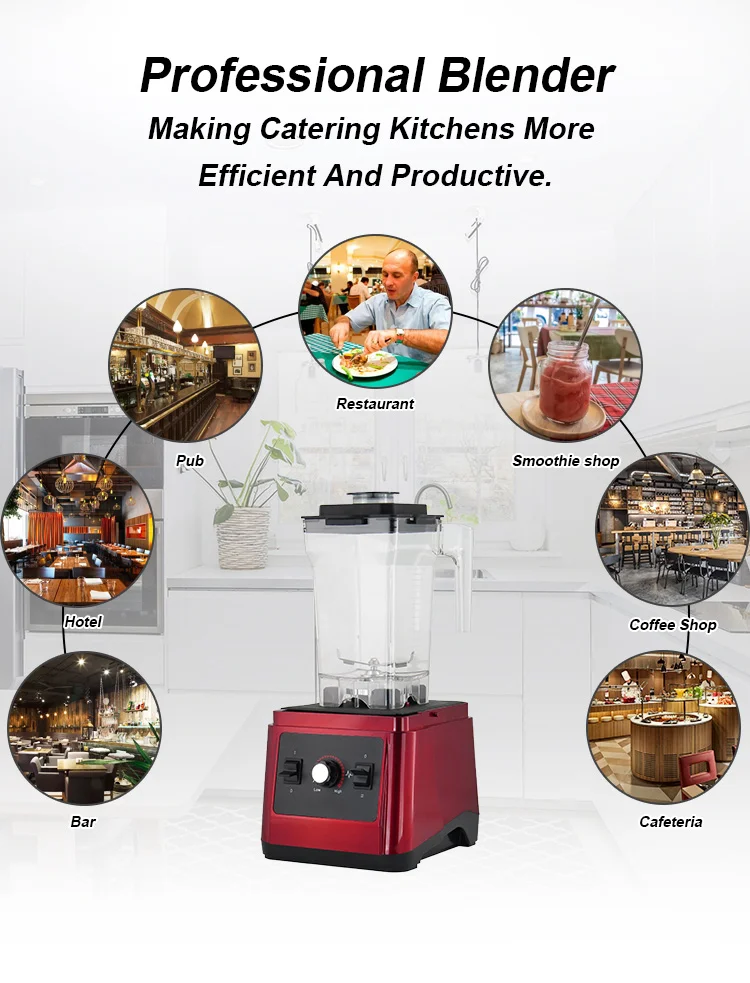 1500W Red High Performance Commercial Food Blender