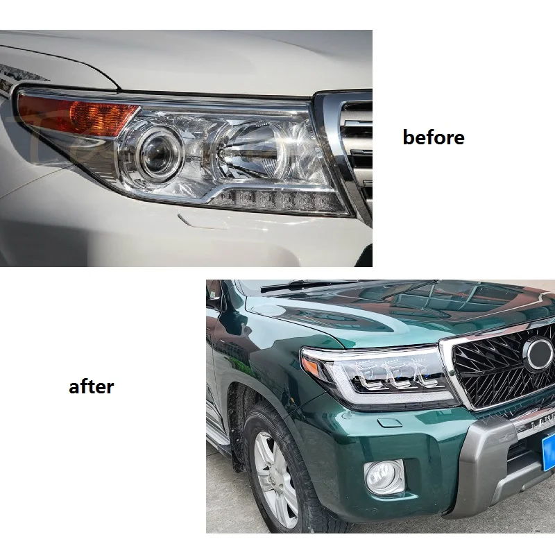 Новые стильные светодиодные фары MAICTOP для land cruiser lc200 2008-2015 с 3 объективами
