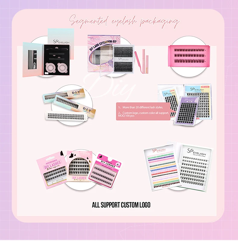 New Style Self-adhesive false eyelash Self-adhesive false Silk Lashes Eyelash Round Acrylic Package self adhesive eye lashes