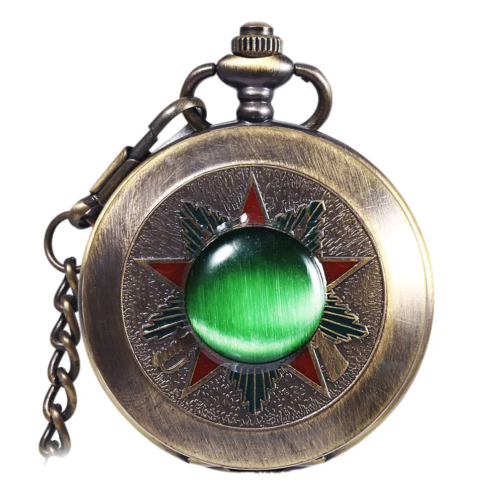 Emerald Mens Vintage Hand Winding Mechanical Pendant Pocket Watches