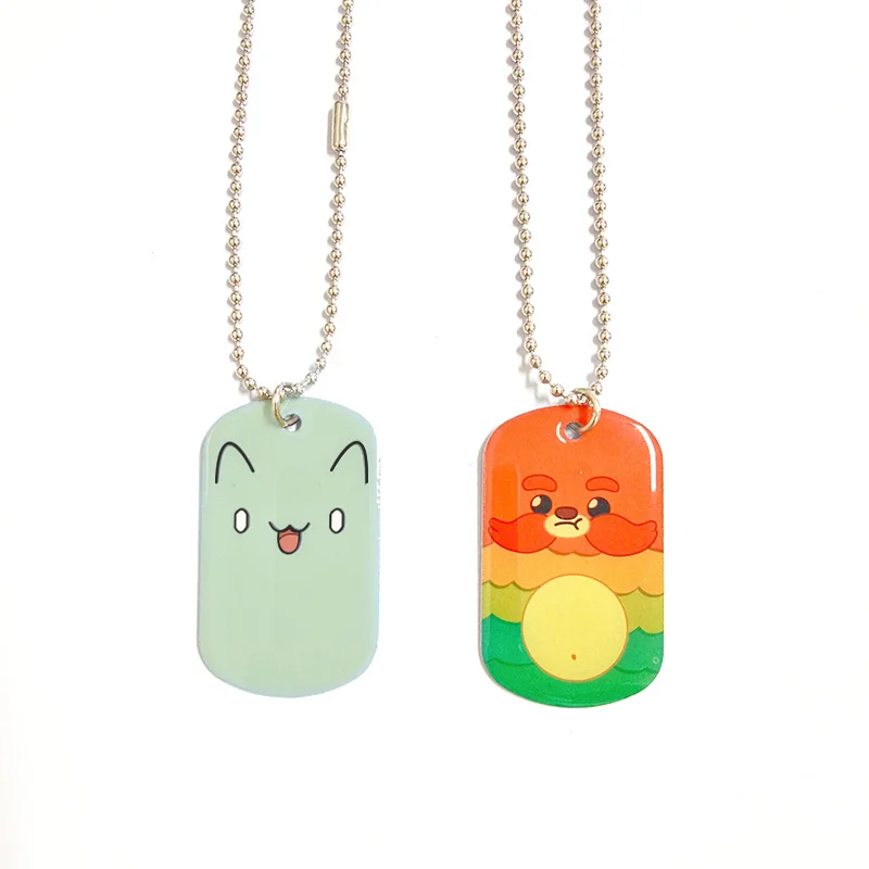Factory Customize Hard Soft Enamel Popular Shape stainless steel printed metal necklace pendant souvenir