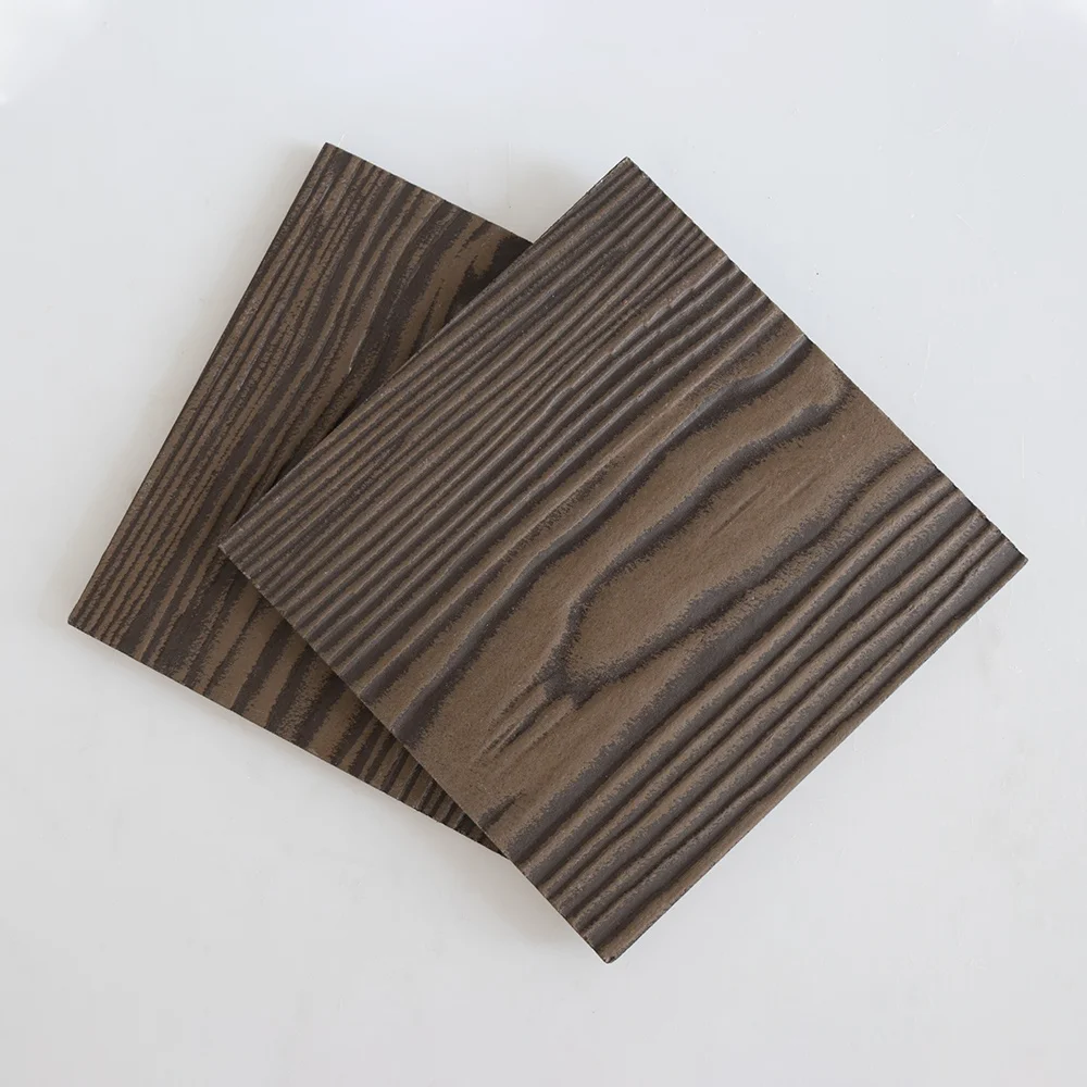 100% Asbestos Free Waterproof Color Painted Wood Grain fibre cement sheet with fireproof