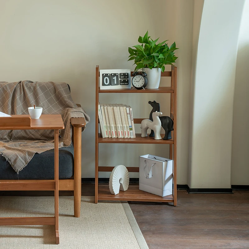 AiLiKEA HOT SALE ODM&OEM CUSTOMIZED Bedroom hot multifunctional Bamboo Ladder Book Shelf Wood Bookcase Rack