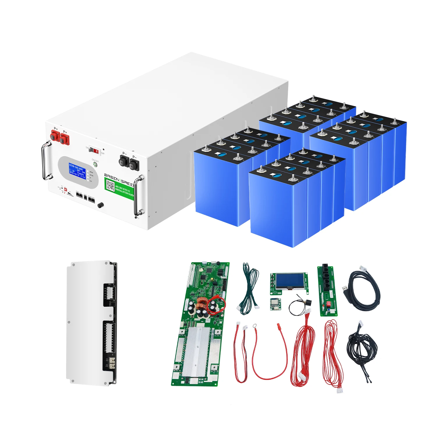 EU Stock BASEN lifepo4 Case 230ah 280ah 304ah 10kwh 15kwh With BMS Home Solar Energy Storage Battery Box LiFePO4 Battery
