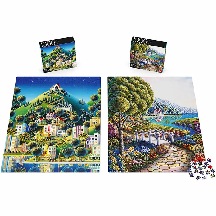 custom puzzle oem printing custom image 1000 piece jigsaw puzzle for Adults