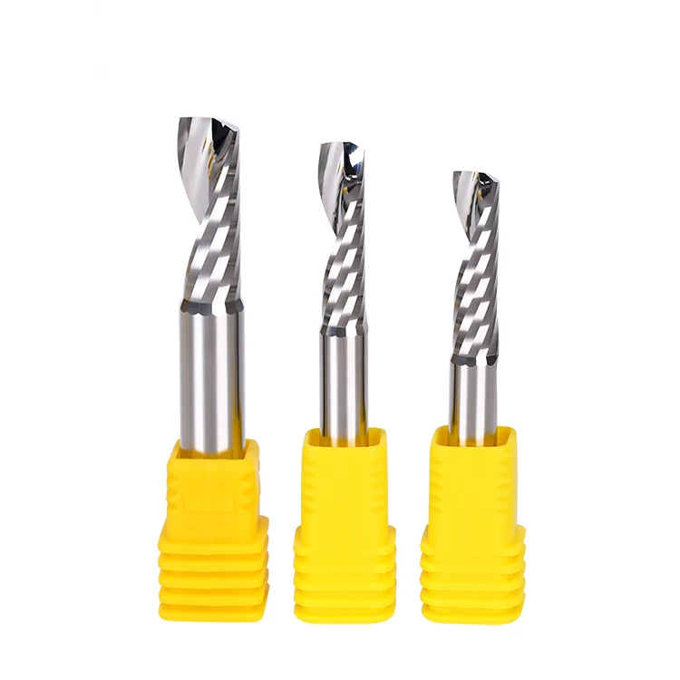 DouRuy Wholesale Price Durable Tungsten Carbide Tool One Flute Spiral End Mill Single Flute Cutter End Mills for Wood acrylic