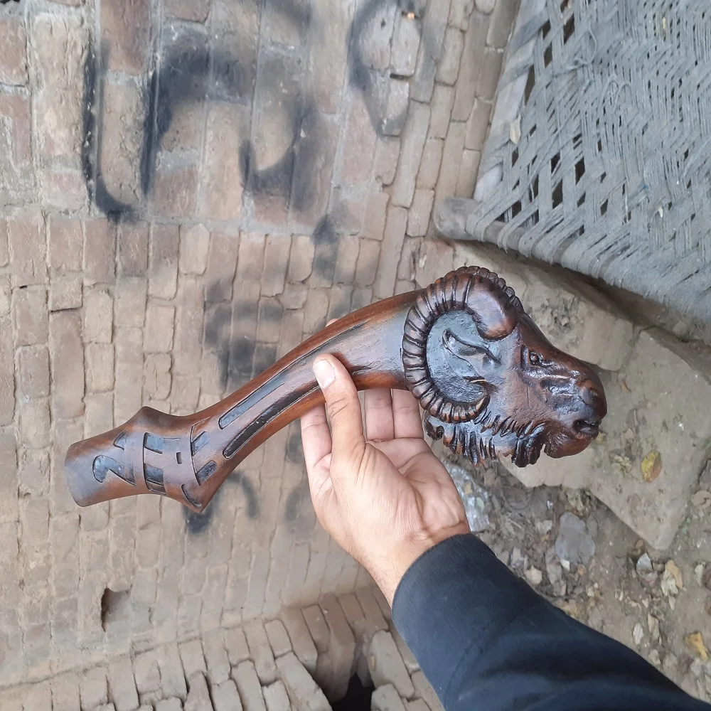 Handmade  Scales knives  Handle Material Ash Wood Axe Handle Goat Shape