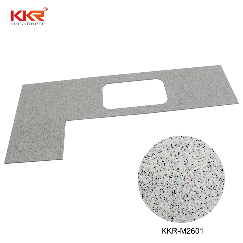 OEM modern artificial marble Carrara white acrylic solid surface waterfall kitchen counter tops island