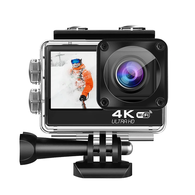 Water Action Camera HD 4K 60fps Touch Dual Screen 1080P Underwater Camcorder for Diving Scuba