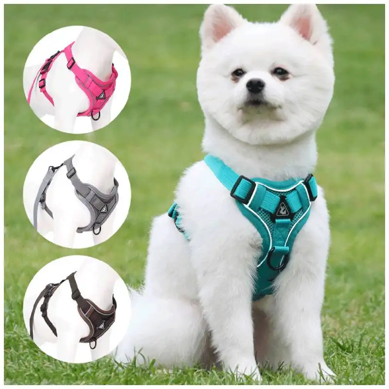Wholesale Reflective Safe Lightweight Durable Adjustable Breathable Escape Proof Pet Dog Cat Harness And Leash Set For Walking