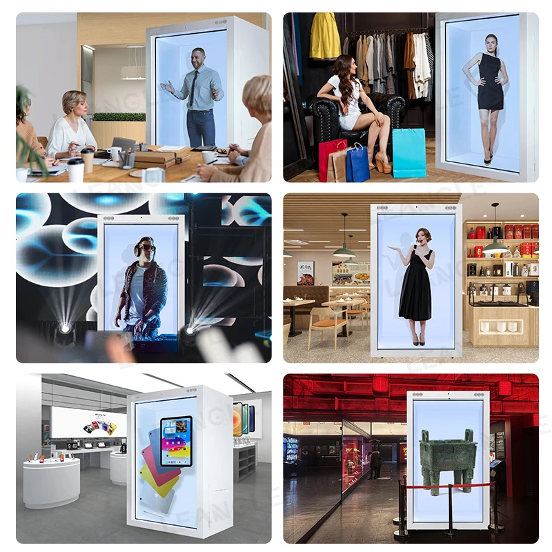 21.5 32 inch Transparent Display Showcase Hologram Showcase