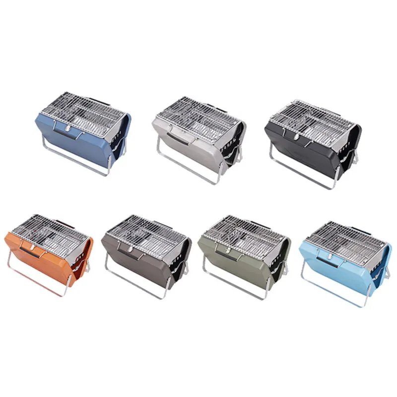 Hot Selling Suitcase Style Barbecue Grill Outdoor Camping Stove Portable Folding Charcoal BBQ Grill