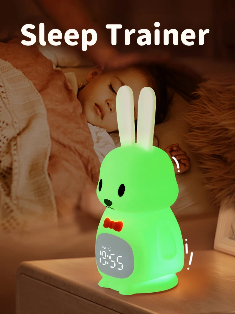 Cute Portable Led Rabbit Silicone Sleep Trainer For Baby Kid Bed Room  Rechargeable