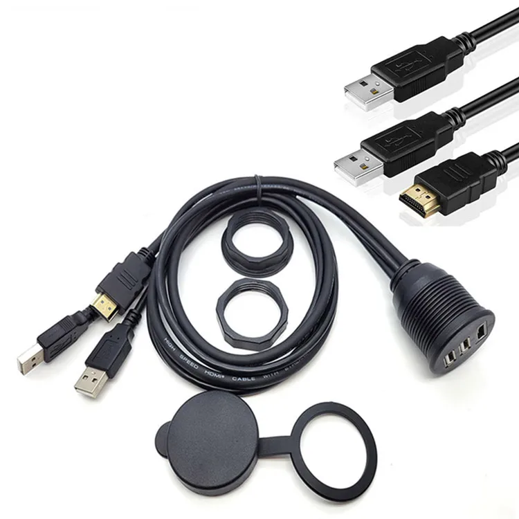 3 ports full HD  streaming data cable USB2.0 and HD MI 19p car laptop phone etc 3 in 1