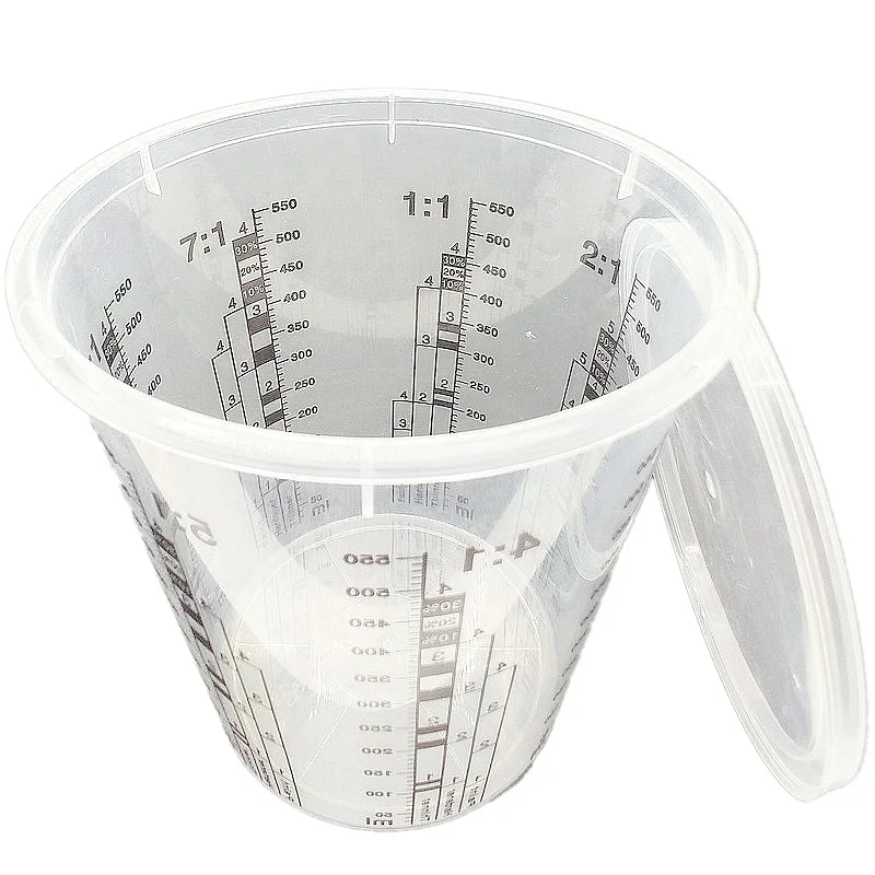 600ml 600cc sanitary pp paint mixing cup throwaway disposable pp plastic paint mixing measuring cups