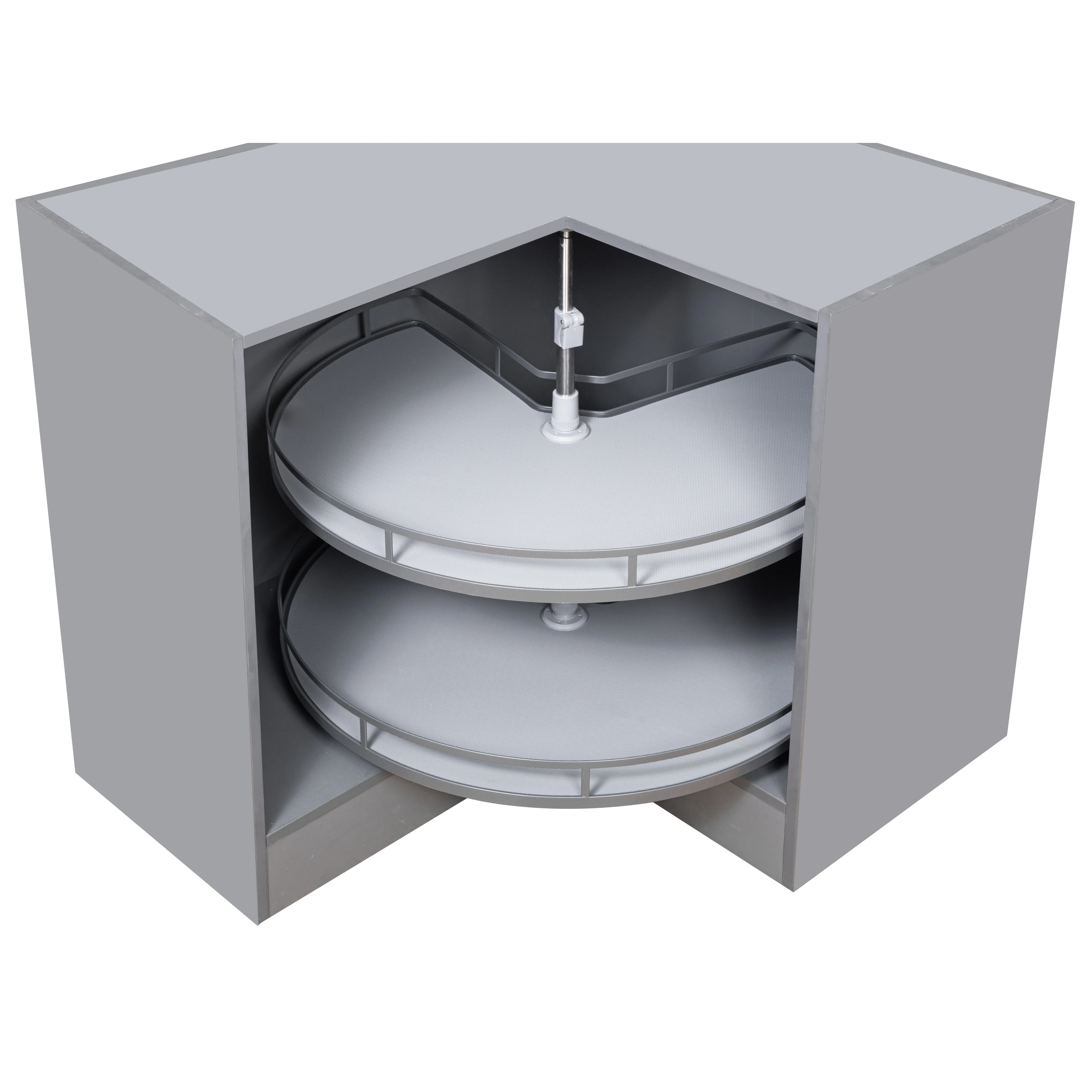 270 Dish turntable basket pan Corner kitchen wardrobe basket Double non-slip rotary pull basket