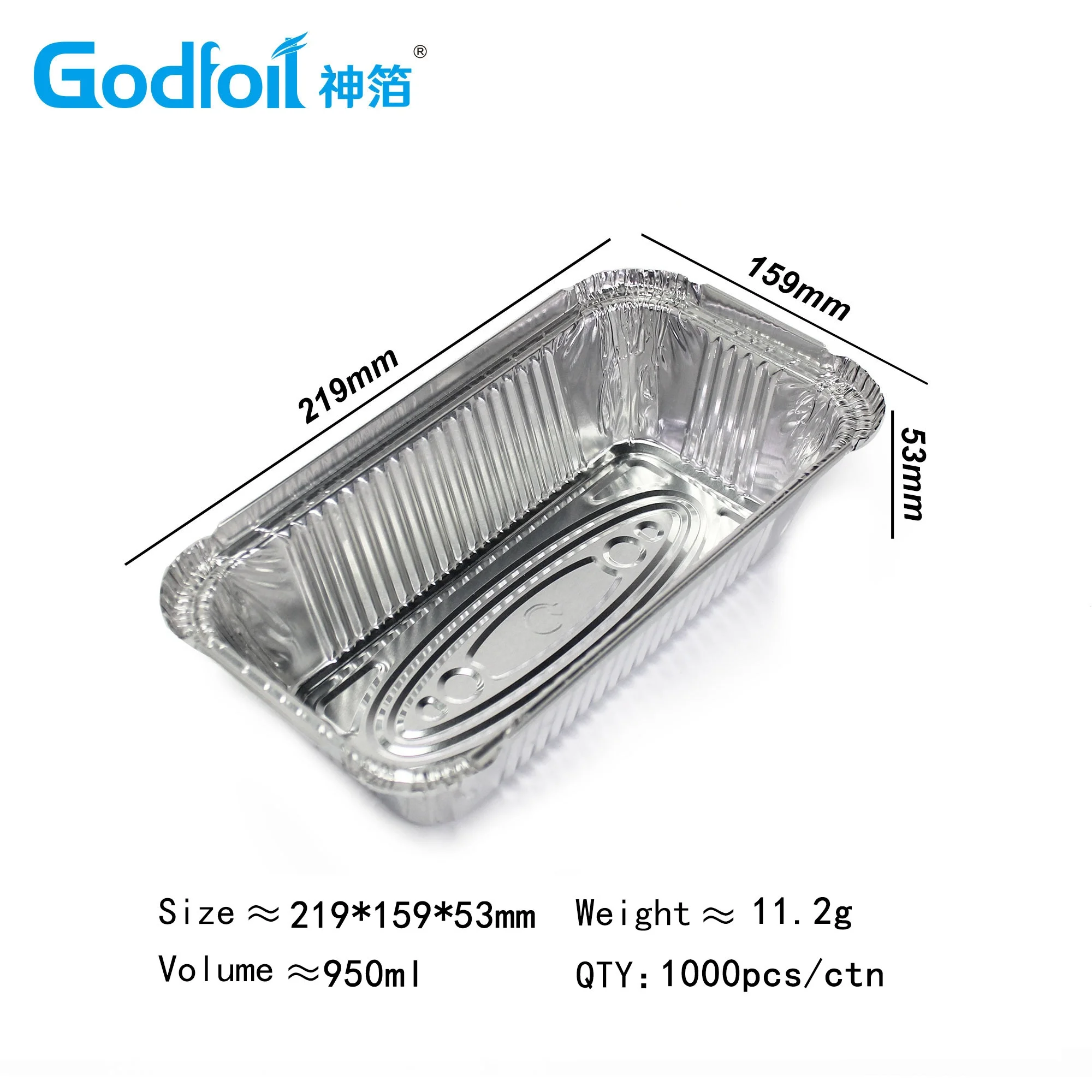 China Popular Aluminum Foil Container Disposable Food Packaging From Godfoil