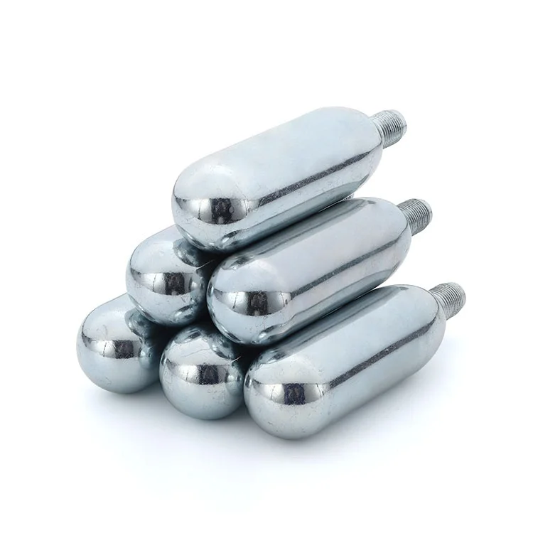 China Professional Manufacturer Threaded Neck Homemade Drink 74g CO2 Cartridge Gas Bottle 74g CO2 Gas Cylinder