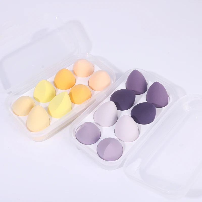 Makeup beauty sponge pink and blue , mini egg sponge makeup remover , pink and blue makeup sponge logo