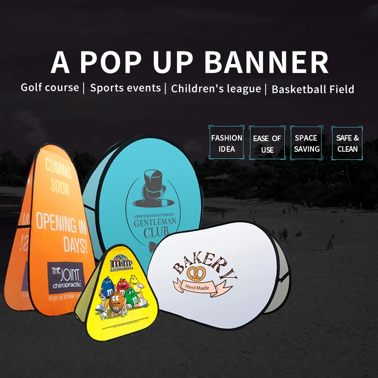 FEAMONT Custom Logo Pop up a Frame Banner Stand Knitted Polyester Frame for Outdoor Advertising and Sports Events