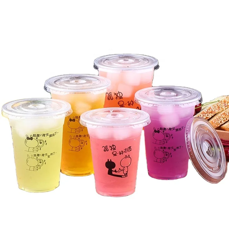 
disposable plastic pp ps pet PLA cup with dome flat lid cover 6 7 8 9 10 12 16 20 oz supplier wholesales logo color size custom 