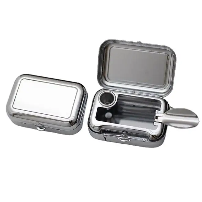 Cheap Metal Ashtray Portable Small Cigarette Mini ash tray Wholesale Smoking Accessories Portable Metal Ashtray for cigar