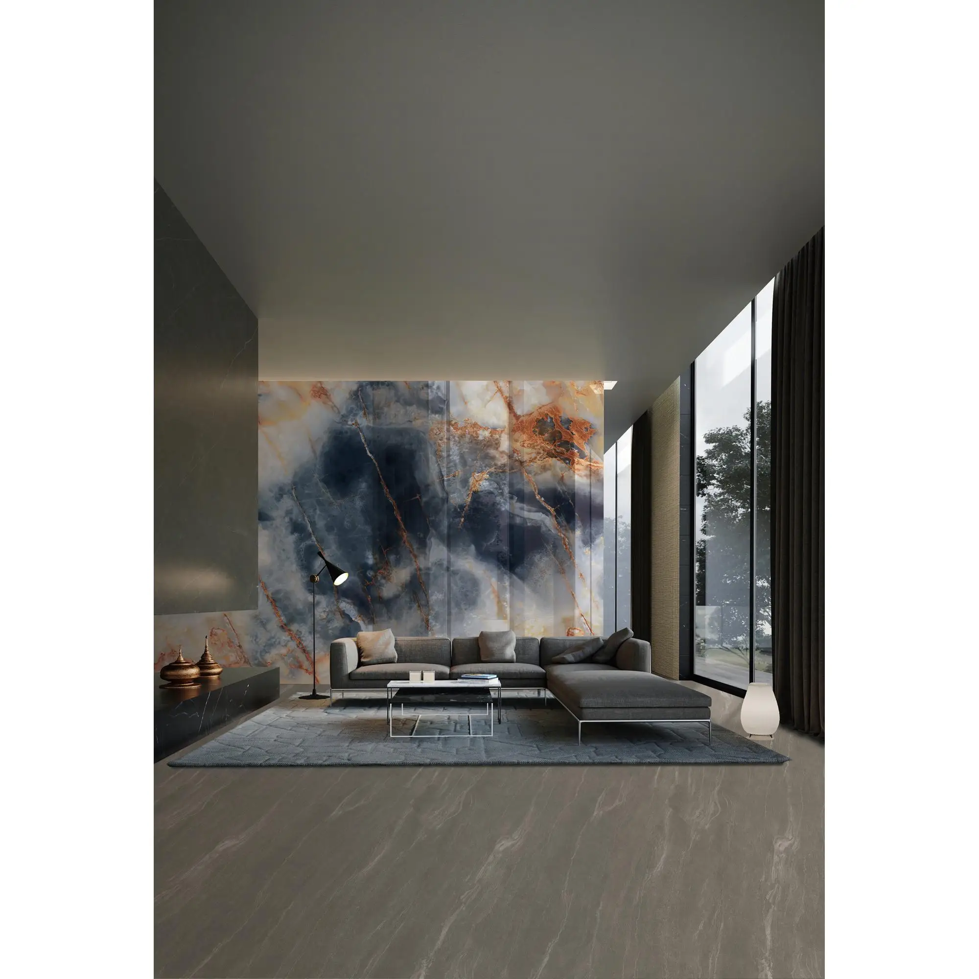 3200*1600MM High Glossy Sintered Stone Slab Porcelain Tile Popular Marble Look Hall Wall Dining Flooring Big Size Slab High