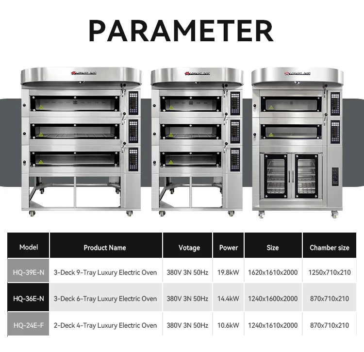 Commercial 3 Deck 9 Trays Luxury Baking Oven Machine Bread Electric Oven
