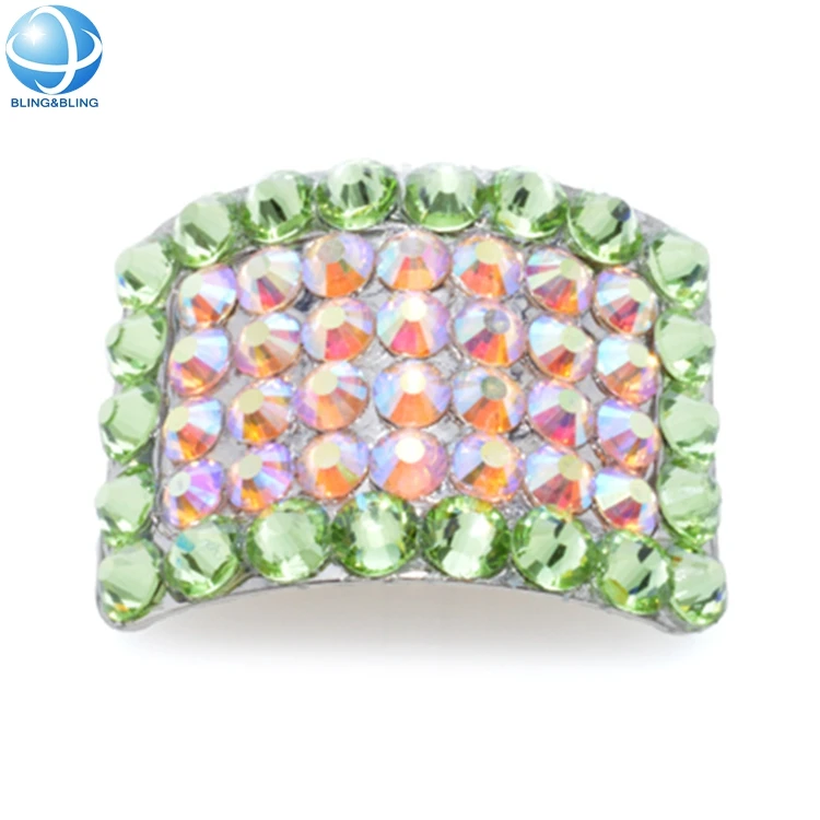 Dazzling AB multi-colored crystal Irish dance jig shoe buckle