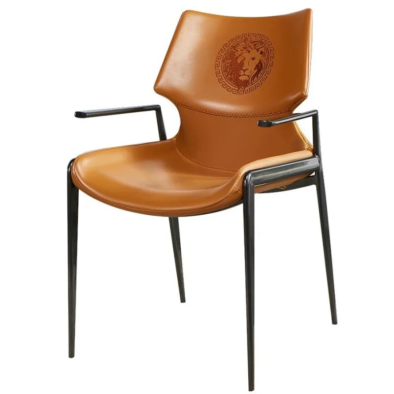 Domestic French backrest lion head chair with armrests dining chair negotiation chair