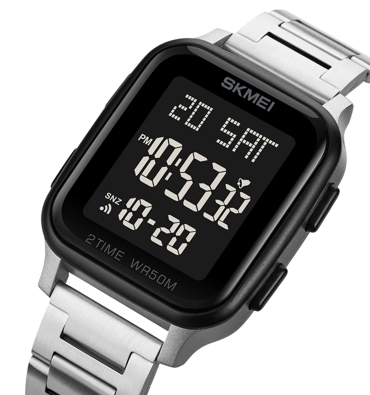 Top selling skmei 1859 jam tangan  rectangular 50 meters water resistance digital watch sport watch men wrist