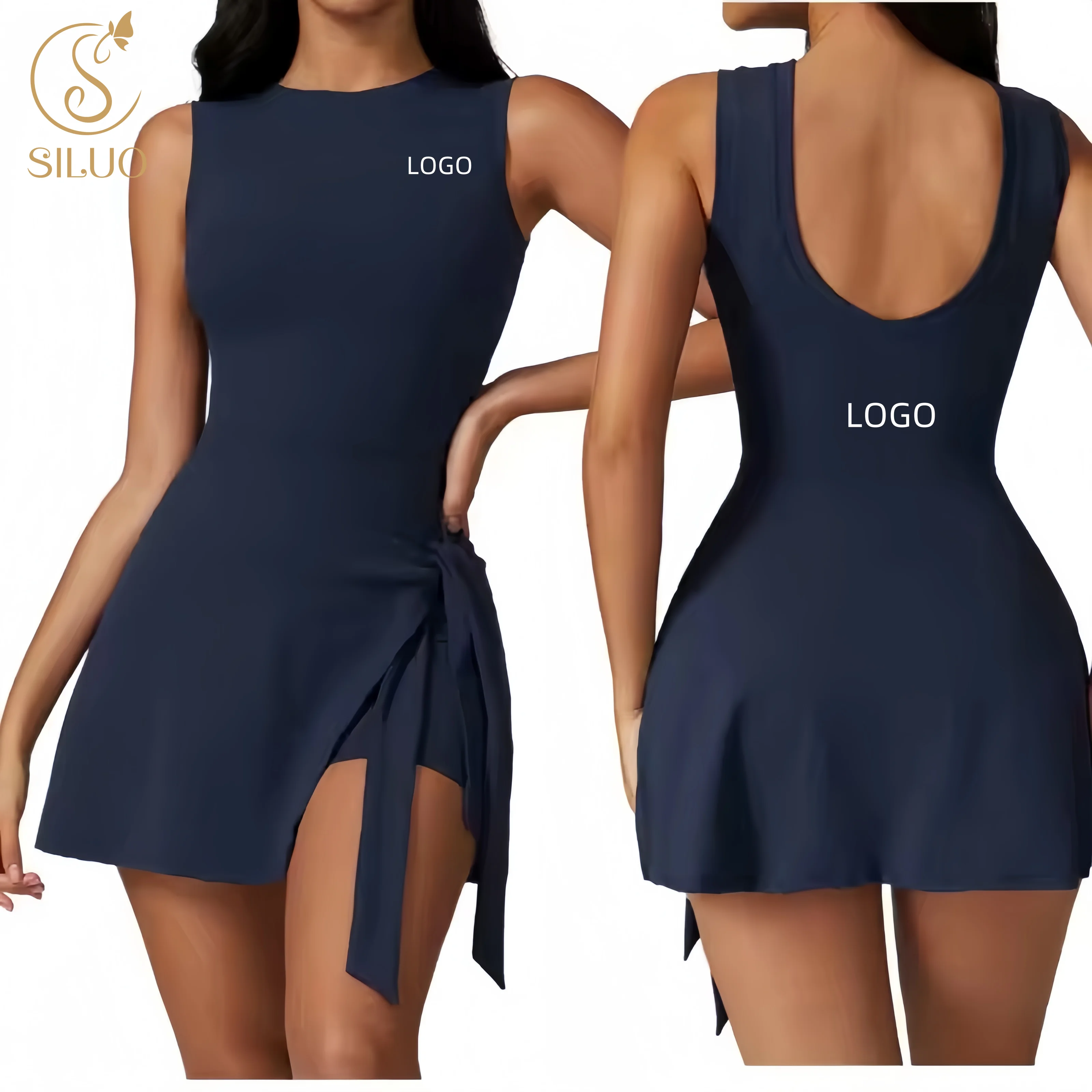 High Stretch Sport Skirt Yoga One Piece Tennis Jumpsuits Dress Women Gym Wear Skirts Set Tennis Skirt Sportswear for Adults