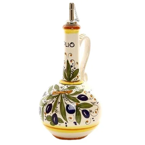 Italian Handmade Ceramic Olive Oil Dispenser for Kitchen Decor Oil Dispenser