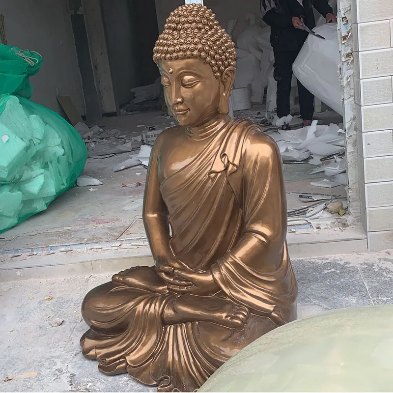 Decoration Life Size Sculpture Outdoor Statue  fiberglass large buddha painting