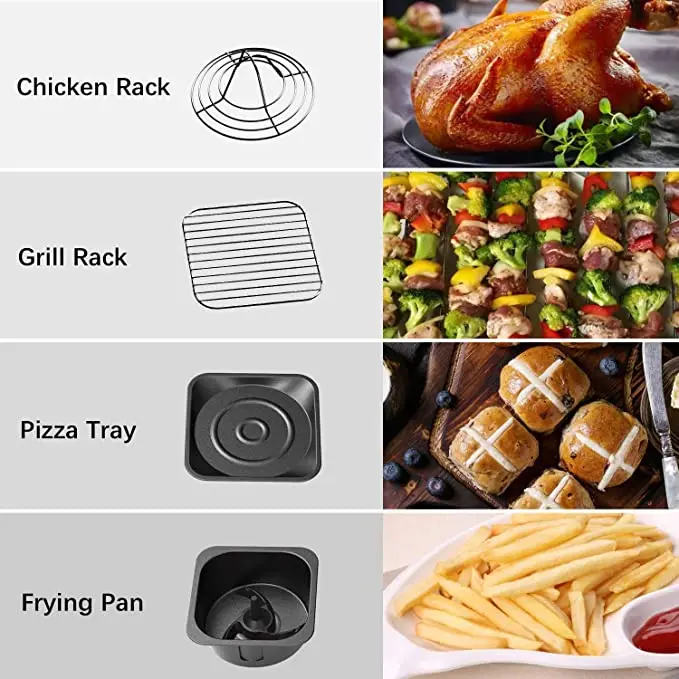 QANA 12L Multifunctional Oil-Free Deep Fryer Wi-Fi Supported Frying Safe Accessories Electric Deep Fryer